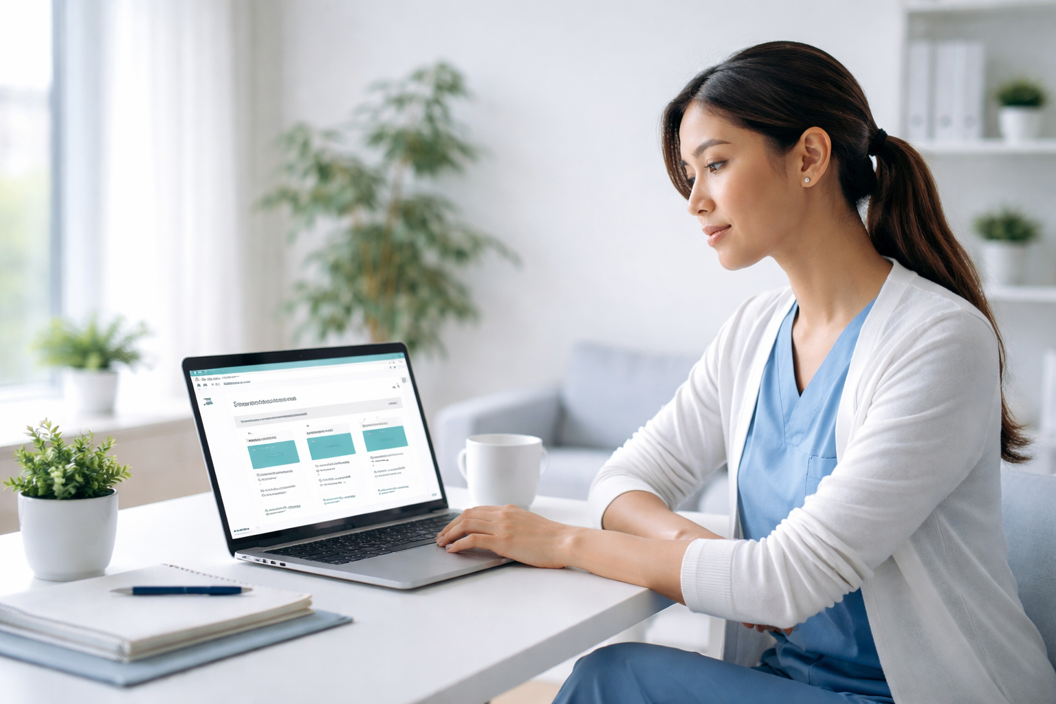 Focused nurse planning her NCLEX journey