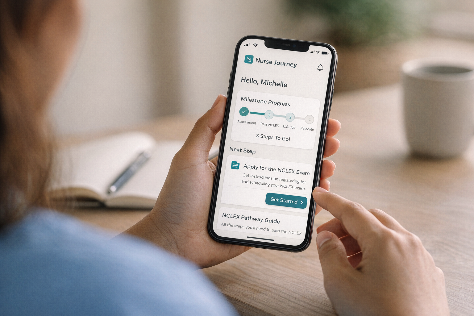 Nurse Journey mobile product interface